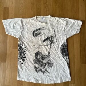 Vintage 1990 M.C. Escher all-over-print cotton t-shirt Sof Tee